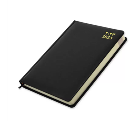 FIS Agenda Diary 2023 (Arabic/English) Bonded Leather, 1-Side Padded, Black - FSDI75AEB23BK