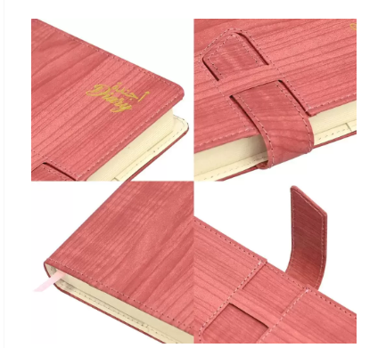 FIS 2024 A5 Diary Arabic/English Vinyl Hard Sewn Cover Pink -FSDI80AE24PI