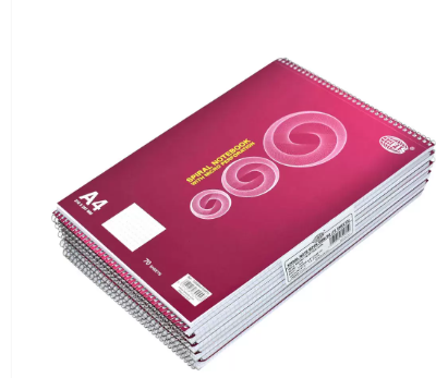 FIS Pack of 10 Spiral Notebook, Size A4, 5mm Square, Top Side Spiral, 70 Sheets - FSNBA4705MT2