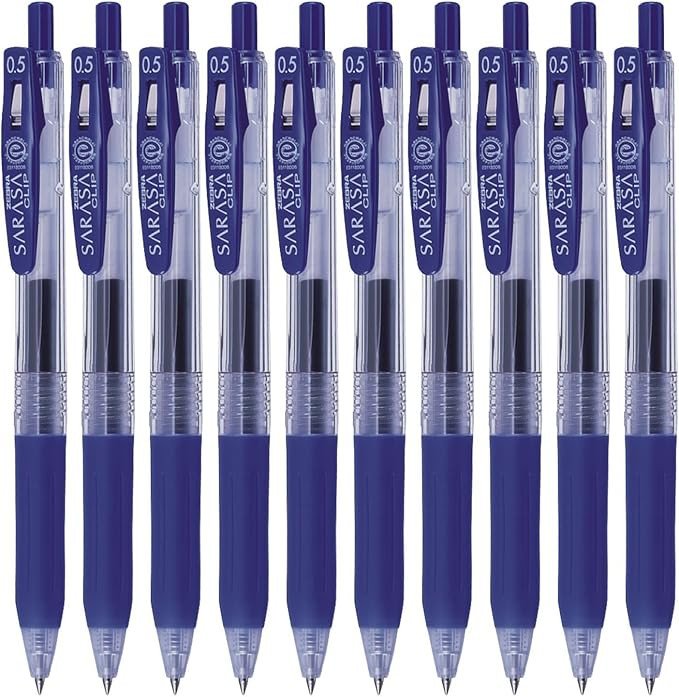 Zebra Sarasa Clip Pen 0.5mm JJ15 Blue (10 Pcs of Pack)