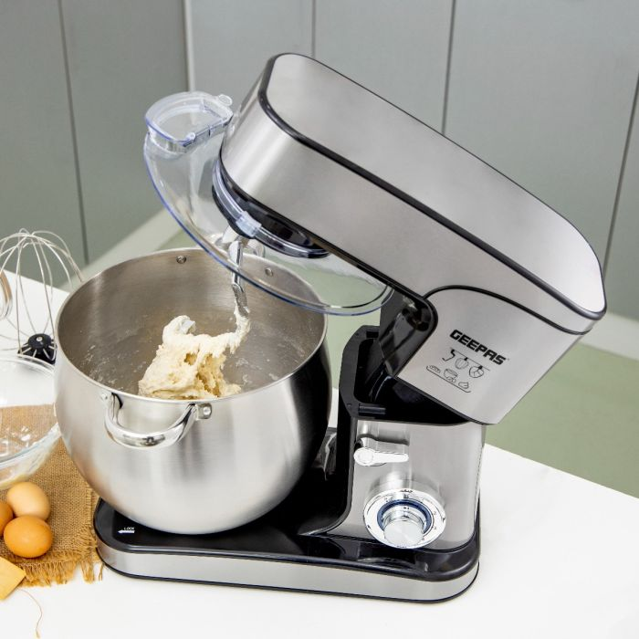 Kitchen Machine, Powerful Copper Motor,2000W, GSM43042 - 12L Capacity Stainless Steel Bowl,6 Level Mixing Speed Control,2 Years Warranty, LED Power Indicator, Bowl With Handles,6 Speed With Pulse