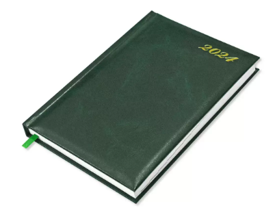 FIS 2024 International Diary A5 7-Languages Vinyl 1-Side Padded Green - FSDI136-7V24GR