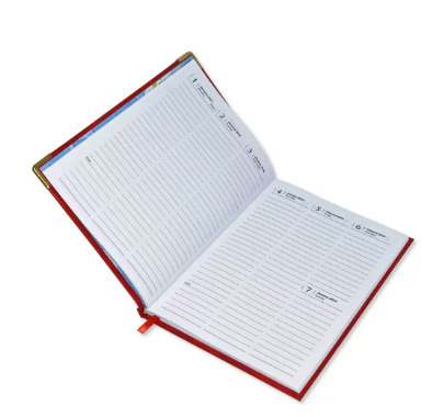 FIS A5 Diary 2024 English (1-Week at a glance) Red - FSDI78E24RE