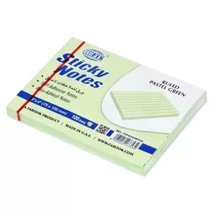 FIS Sticky Note Pad, 3X4 inches, Pack of 12, Ruled Pastel Green -FSPO3X4RPGR