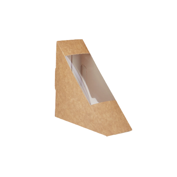 Sandwich Wedge Box with Window Double (12.5x7.5x17.5 Cm) 250 Pieces