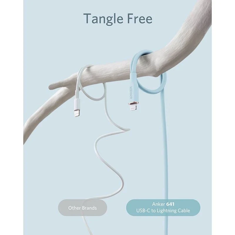 Anker Power Line III Flow USB-C to Lightning 3ft Blue