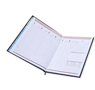 FIS Executive Diary 2024 Arabic/English/French (1-Week at a glance) Vinyl, 1-Side Padded, Cover, Chocolate - FSDI34AE24CH