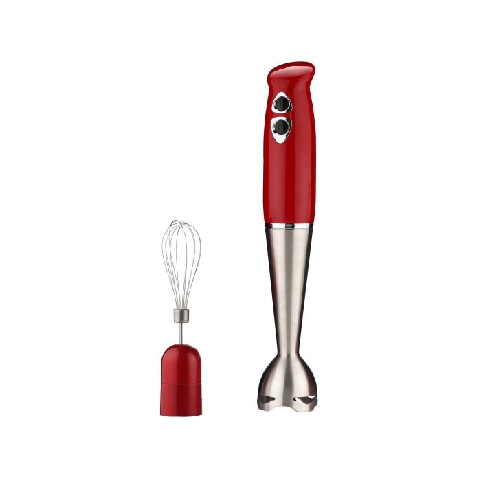 Geepas 400W 3-In-1 Immersion Hand Blender | Stainless Steel Blades | Ideal 2 Speed Mini Food Processor For Baby Food Soup Vegetables Fruits | 860ml Chopper Bowl & Electric Egg Whisk - 2 Years Warranty