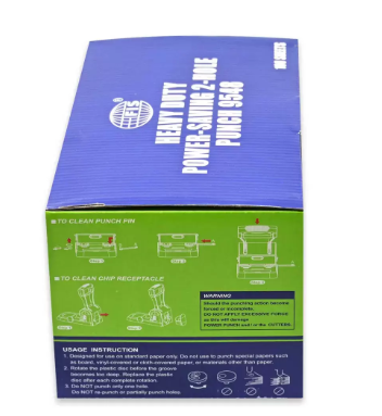 FIS 2 Hole Punch Heavy duty 100 Sheets Capacity, Black/White Color - FSPU9548BKWH