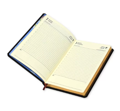 FIS Golden A5 Diary 2024 (Arabic/English) Dark Brown - FSDI19AEG24DBR