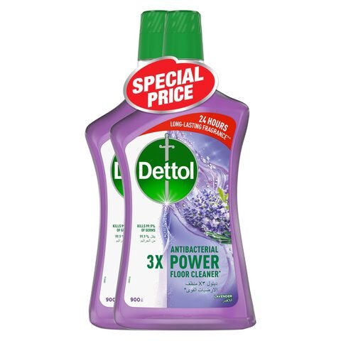 Dettol Antibacterial 3x Power Floor Cleaner Lavender 900ml Pack of 2