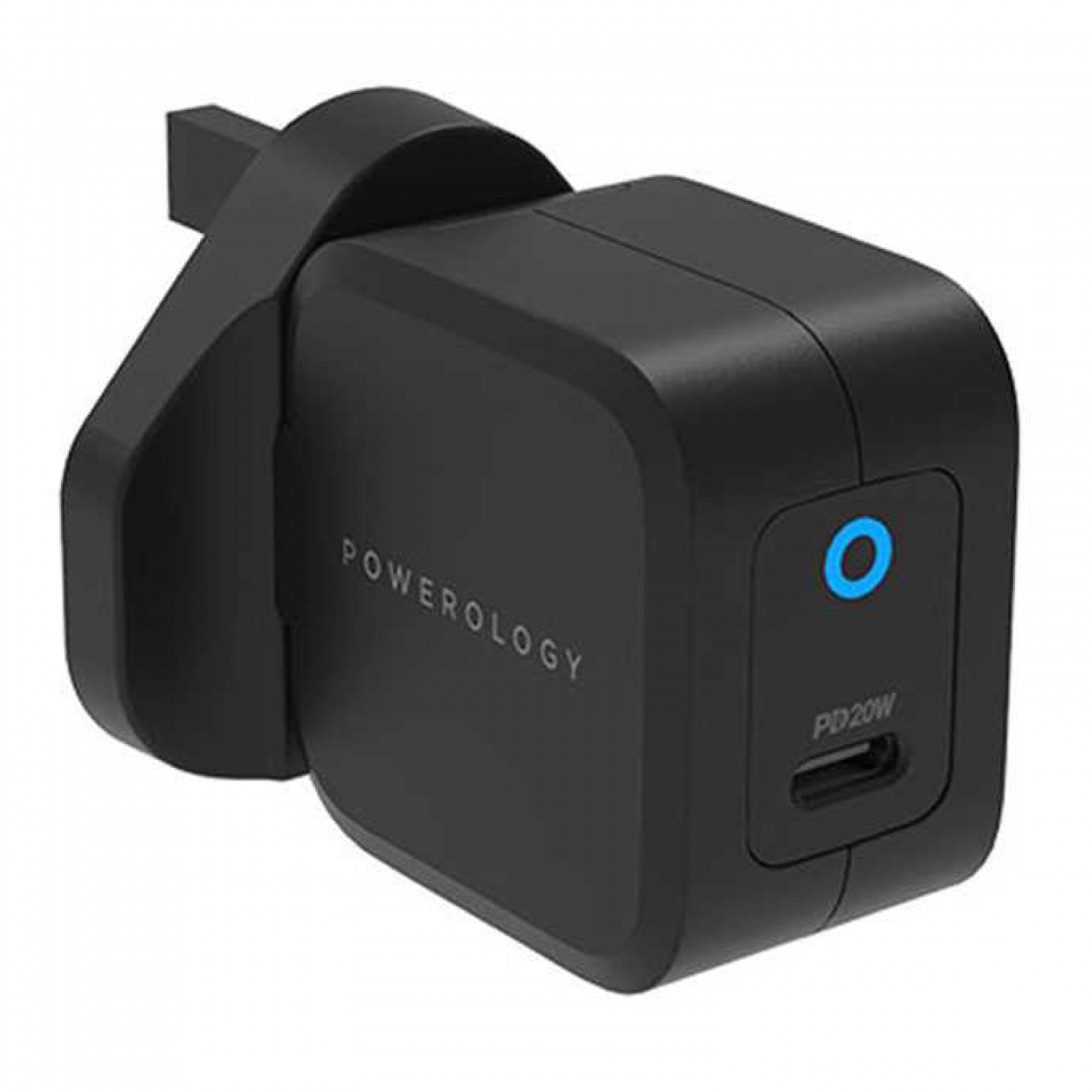 Powerology Ultra-Compact 20W PD GaN Charger UK - Black