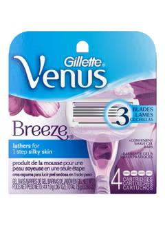 4-Piece, Venus ,Breeze Razor Blade, Refills Set