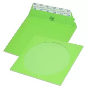 FIS Pack of 25 FIS Color Envelopes, 80 GSM, Peel & Seal, Size 125 X 125mm, Window Security Cut, Color Green