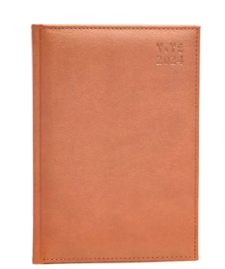 FIS Golden A5 Diary 2024 (Arabic/English) Brown - FSDI26AEG24BR