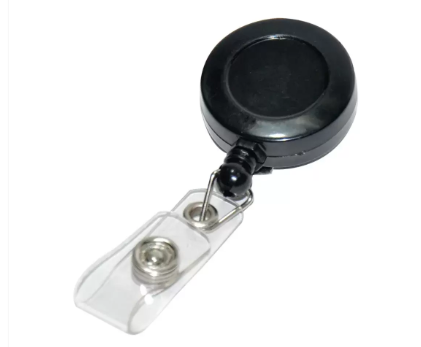 25-Piece FIS Name Badge Reel, Black Dia 3.3cm (Soft Belt 6.8cm) - FSNAYO001BK