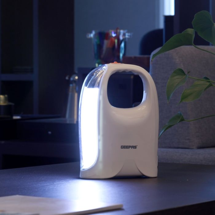 Geepas GE5596 Rechargeable LED Lantern - Portable 40 Hi-Power LEDs, 12 Hours Working | AC/DC/Solar Inputs | Suitable For Power Outages - 2 Years Warranty