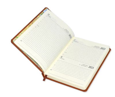 FIS Diary 2023 English (Saturday & Sunday Combined) A5, Dark Brown - FSDI94E23DBR