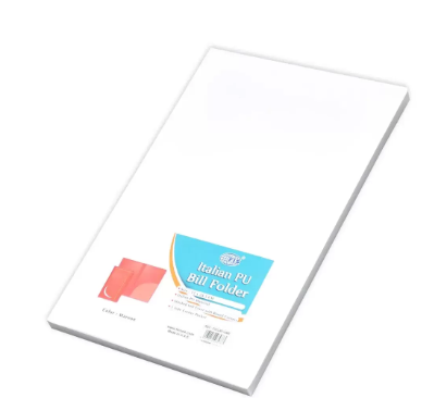 Bill Folders Maroon Color, Italian PU Covers, Round Corners, 150 x 245 mm - FSCLBF16MR