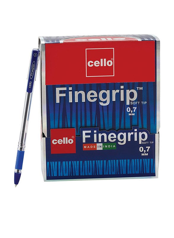 Cello 50-Piece Finegrip Ballpoint Pen, 0.7mm, Blue