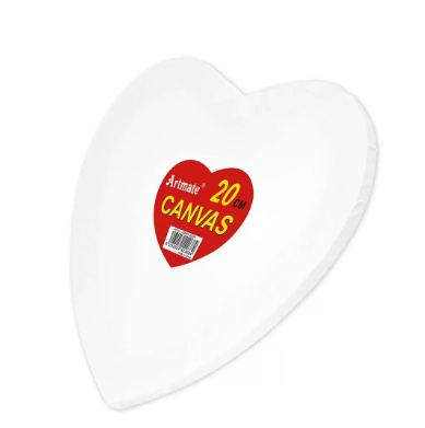 Artmate Stretched Canvases Heart, 20cm Size - JIGNCH-20CM