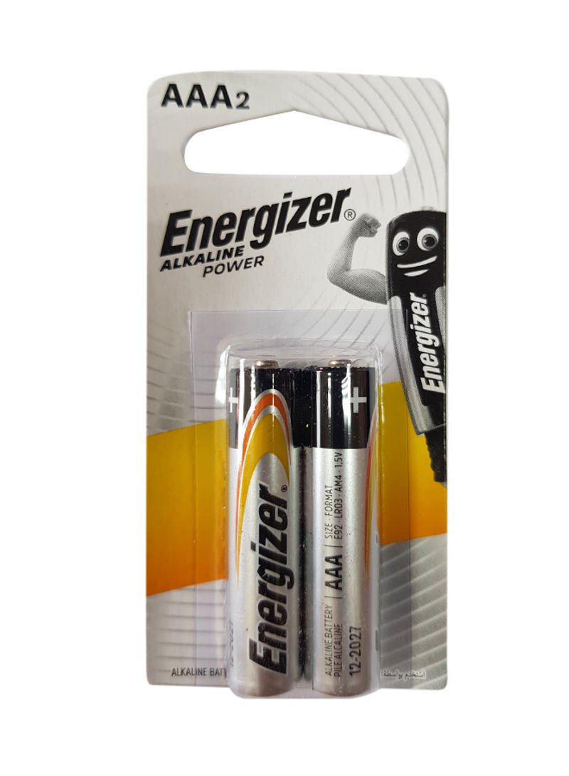 Energizer 2-Piece Alkaline Aaa Battery Silver/Black