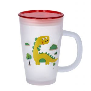 Royalford 11 Oz Fruit Design Frosty Mug With Lid - Plastic - Red - 11 OZ