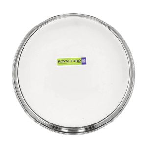 Royalford Khumcha Plate - Stainless Steel - Silver - 24 CM