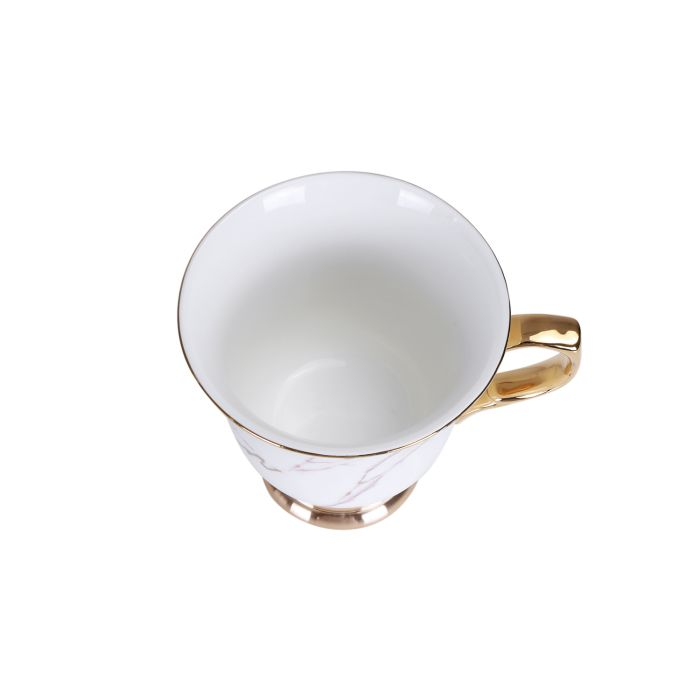 Royalford RF9639 12 Pcs Porcelain Tea Cups With Saucer 44.5cm*26.5cm*8.5cm - Made Up Of High Quality Material For Regular Use Heat Resistant | Dishwasher Safe | Ideal For Tea, Coffee, Latte, Cappuccin