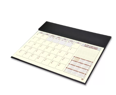 FIS Year Planner 2023 (Arabic/English) Italian PU with Desk Blotter, Black - FSDKPUBAE23BK
