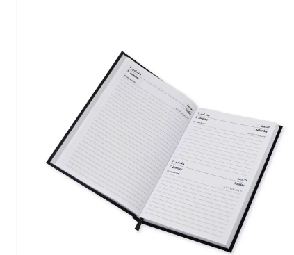 FIS Diary 2024 Arabic/English (Saturday & Sunday Combined) A5, Black - FSDI90AE24BK