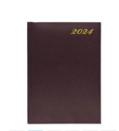 Fis 2024 A5 Diary,Vinyl, English 1 Side Padded Chocolate -FSDI18E24CH