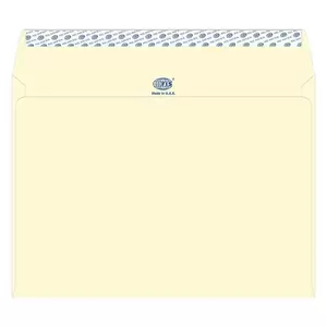 FIS Laid Paper Envelopes Peel & Seal, Pack of 50 Pcs. Camelle Off White Color, C4 (229 x 324 mm), 100 GSM - FSEE1042POW50
