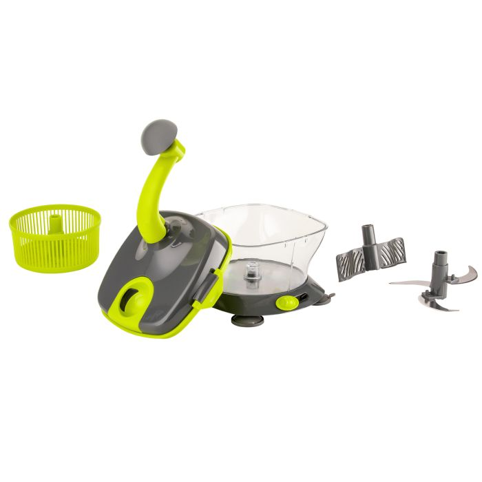 Royalford RFU9042 Manual Food Chopper - BPA Free Multi Hand-Powered Vegetable Fruit Shredder/Mincer/Blender/Mixer/Dicer/Cutter - Salad Spinner, Onion Chopper Mini Handheld Food Processor For Celery Ga