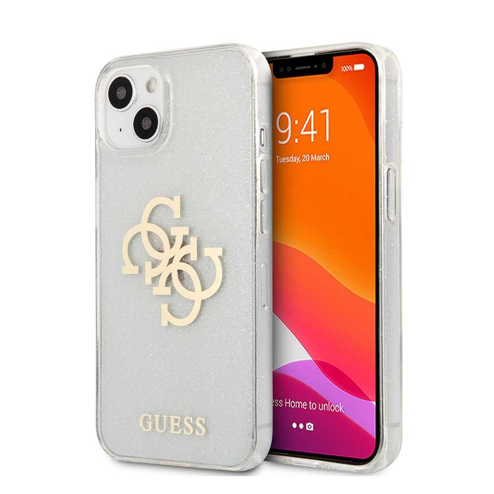 Guess TPU Full Glitter Cases 4G Logo For iPhone 13 Mini (5.4") - Transparent