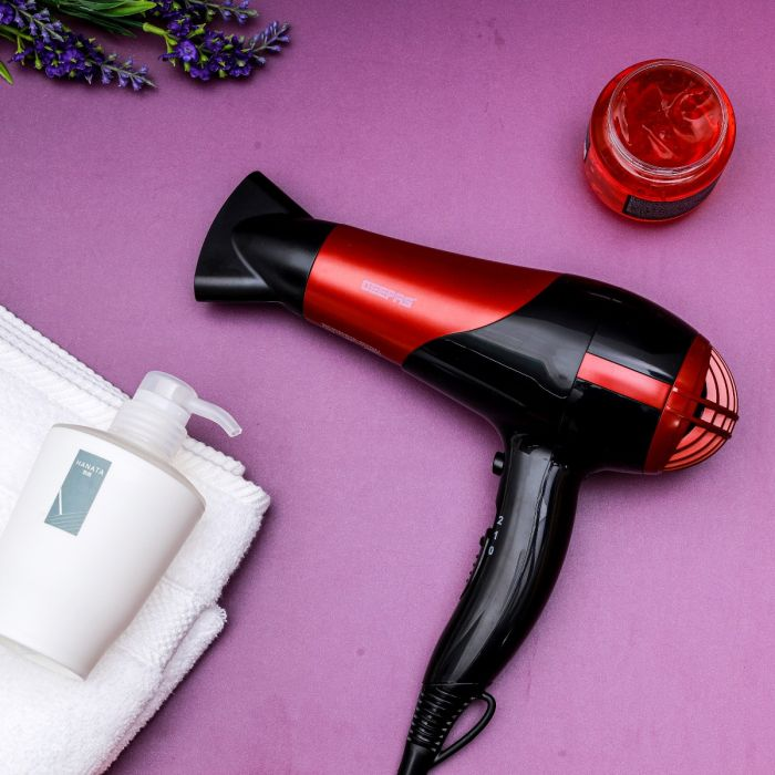 Geepas 2200W Hair Dryer & Hair Straightener - 2 Speed & 2 Heat Setting With Cool Shot Function | Ceramic Coating Plates | Ideal For Short /Long Hairs