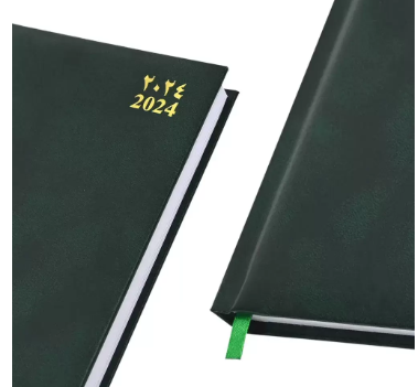 FIS Diary 2024 Arabic/English (Saturday & Sunday Combined) A5 , Green -FSDI92AEN24GR