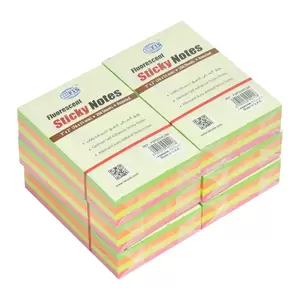 FIS Sticky Note, 4 Assorted Fluorescent Colours, Size 3 x 2 Inch, 200 Sheets, Quantity per Pack 6 - FSPO324C200