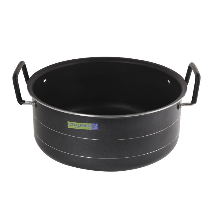 41cm Non-Stick Biriyani Pot With Stainless Steel Lid, RF10009 | 3-Layer Construction | Strong, Cool Touch Handle & Knob | Non-Stick Pot | Hammer -Tone Coated Heat Resistant Exterior