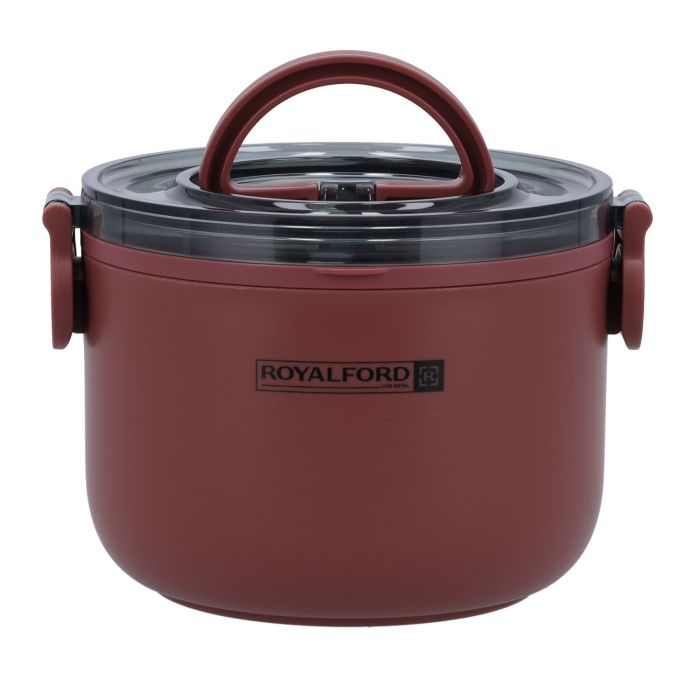 Royalford Single Layer Round Lunch Box, Stainless Steel Inner, RF11104 | 1000ml Food Storage Container With Individual Compartments | Durable Leak-Proof Eco-Friendly