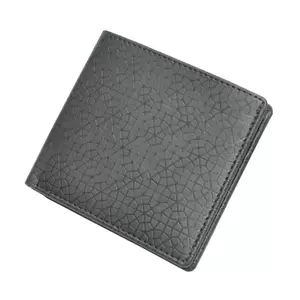 FIS Italian PU Bifold Design Wallets Polyurethane For Men, ID Card Window, 6 Card Slots, 2 Sideways Pockets, Divided Bill Compartments, Black Colour, Closed Size 100 x 105 mm - FSPQBKD4