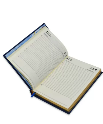 FIS Golden Diary 2023 (Arabic/English) A5, Italian PU, 1-Side Padded, Blue - FSDI20AEG23BL