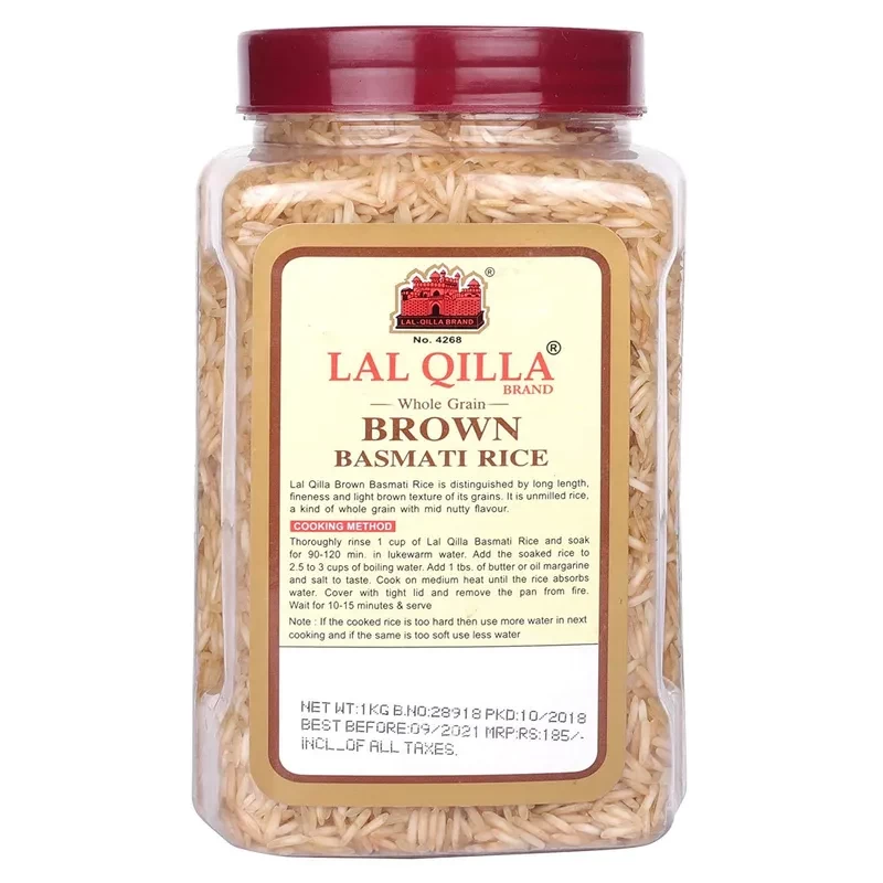 Lal Qilla Brown Basmati Rice Jar - 1 Kg
