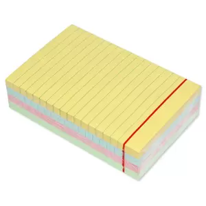FIS Sticky Note Pad, 4X6 inches, Pack of 4, Ruled 4 Assorted Pastel Color -FSPO4X6RP4C