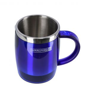 Royalford 14Oz Double Wall Travel Mug - Stainless Steel - Blue