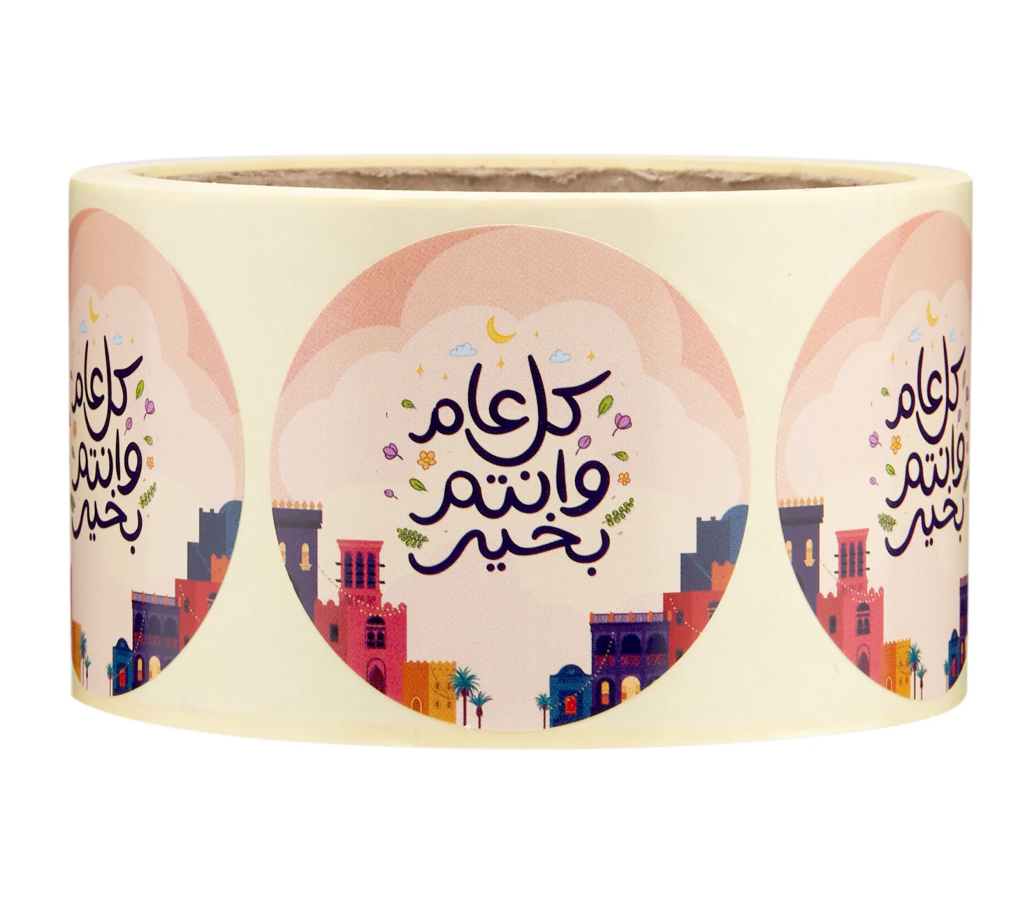 Eid Mubarak Sticker Roll 250 Pieces 50 Mm(Kullu Amin Wa Antum Bikhair)