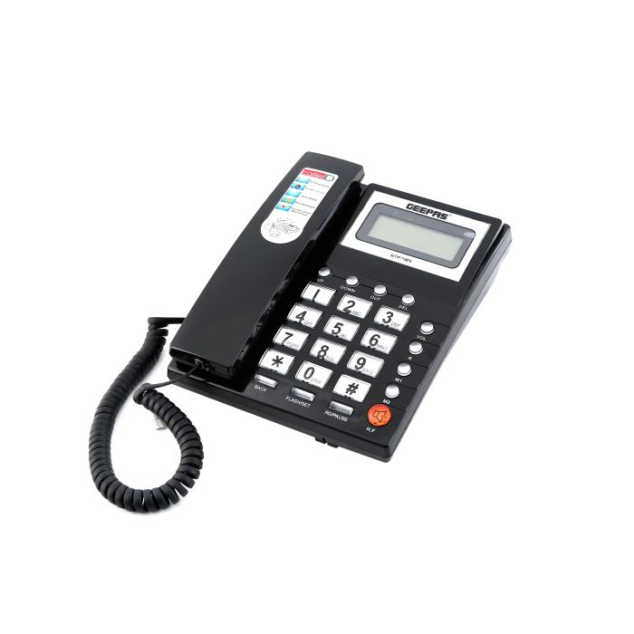 Geepas Caller ID Telephone With 3 Mode IID Lock - Recording 15 Out & 50 Incoming Calls With Auto Redial | Hands-Free Calling, 16 Ringtone & Local Area Code Setting | 6 Months Warranty