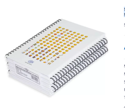 5-Piece FIS Spiral Hard Cover Notebook Single Line A5, 100-Sheets - FSNBSA51904
