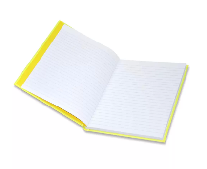 5-Piece FIS Neon Hard Cover Notebook Single Line 9X7 Inch, 100-Sheets, Cybel Yellow - FSNB97N363