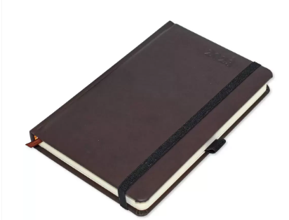 FIS French Diary 2023, PU 1-Side Padded, Round Corner, Brown - FSDI29FRPU23DBR